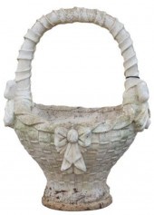 CAST STONE WOVEN BASKET-FORM G