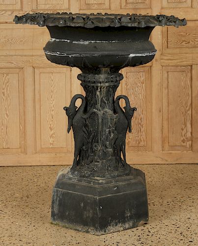 CAST ZINC GARDEN URN NATURALISTIC