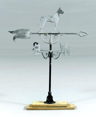 Cast zinc Great Dane weathervane,