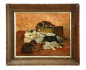 CAT AND KITTENS (ENGLISH SCHOO