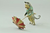 CAT WITH UMBRELLA TIN TOY Germ