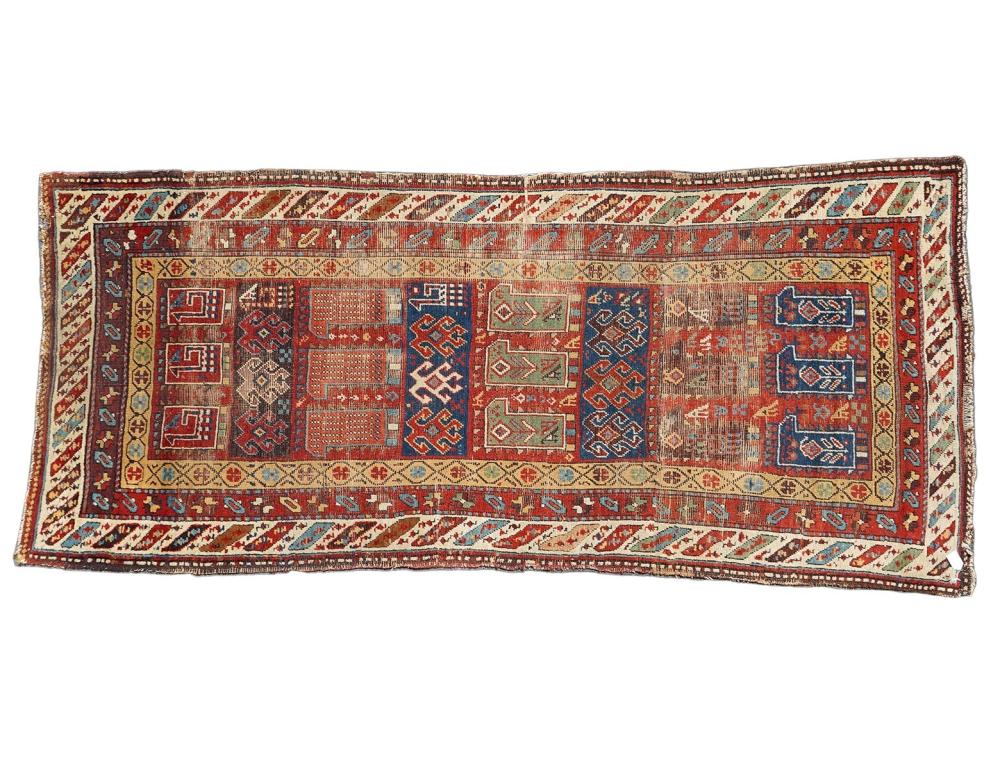 CAUCASIAN ANTIQUE RUNNER RUGAntique