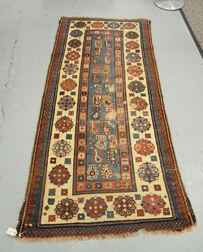 CAUCASIAN ORIENTAL THROW RUG,