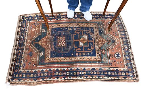 CAUCASIAN ORIENTAL THROW RUG,