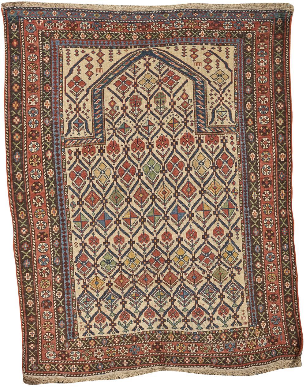 CAUCASIAN PRAYER RUG, CA. 1900; 4