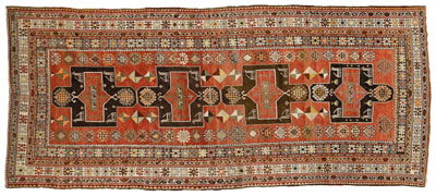 Caucasian rug, four central