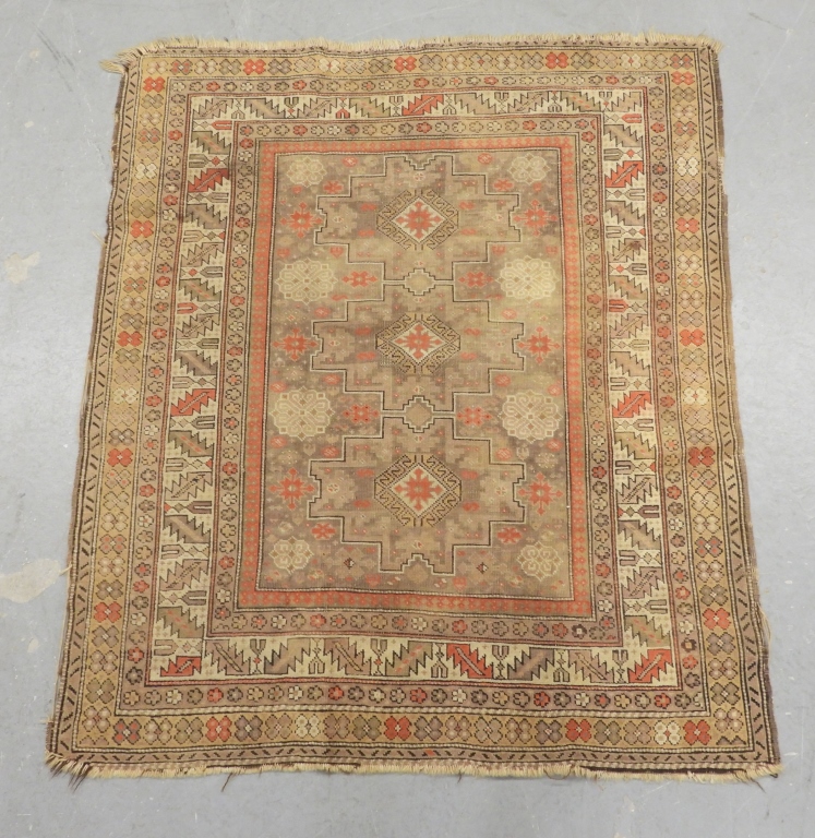 CAUCASIAN TAN & RED RUG