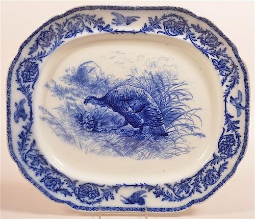 CAULDON FLOW BLUE CHINA TURKEY