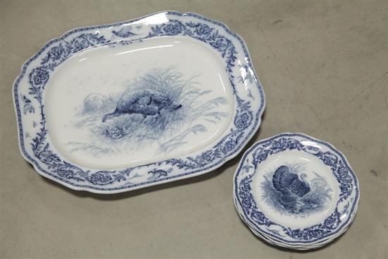 CAULDON PLATTER AND PLATES. Blue