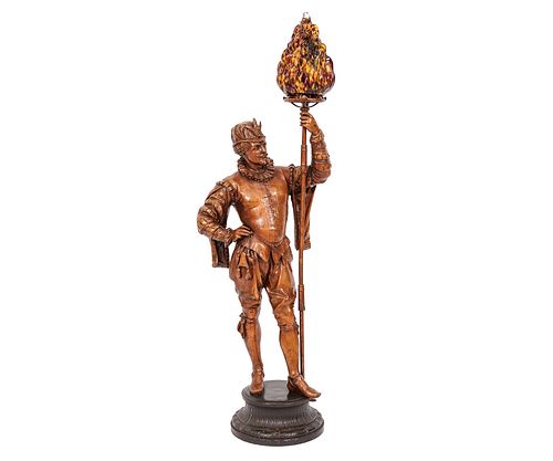 CAVALIER NEWEL POST LAMPSpelter