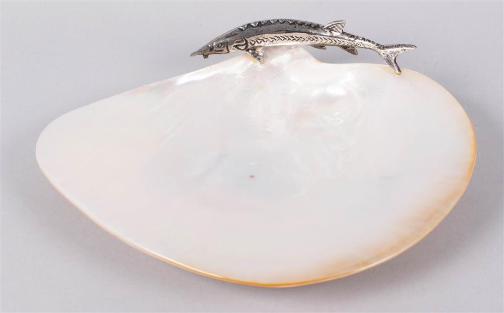 CAVIAR DISH OF ABALONE SHELL WITH