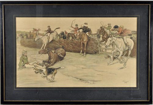 CECIL ALDEN "HUNTING" LITHOGRAPH,