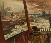 CECIL BELL O/C PAINTING, LEAVI