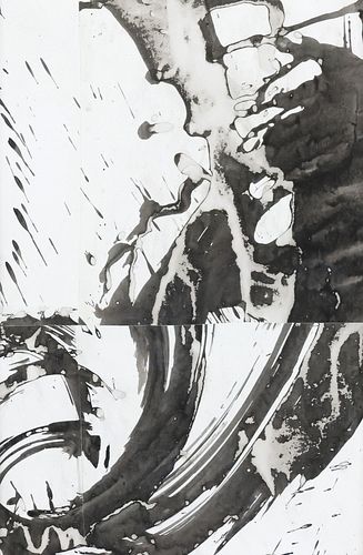 CECIL TOUCHON (ATTRIB) ABSTRACT INK