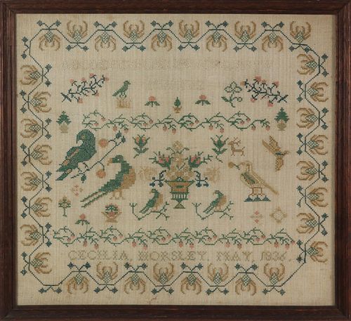 CECILIA MORSLEY NEEDLEWORK SAMPLER,