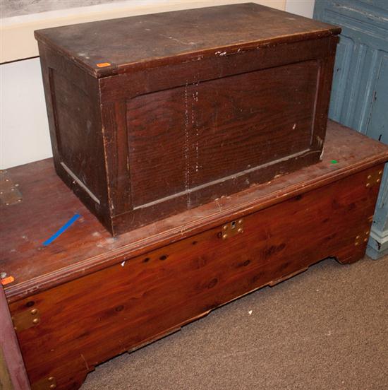 Cedar chest and an oak wood box