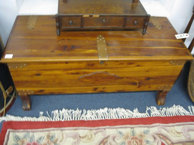Cedar Chest copper straps & hinges.