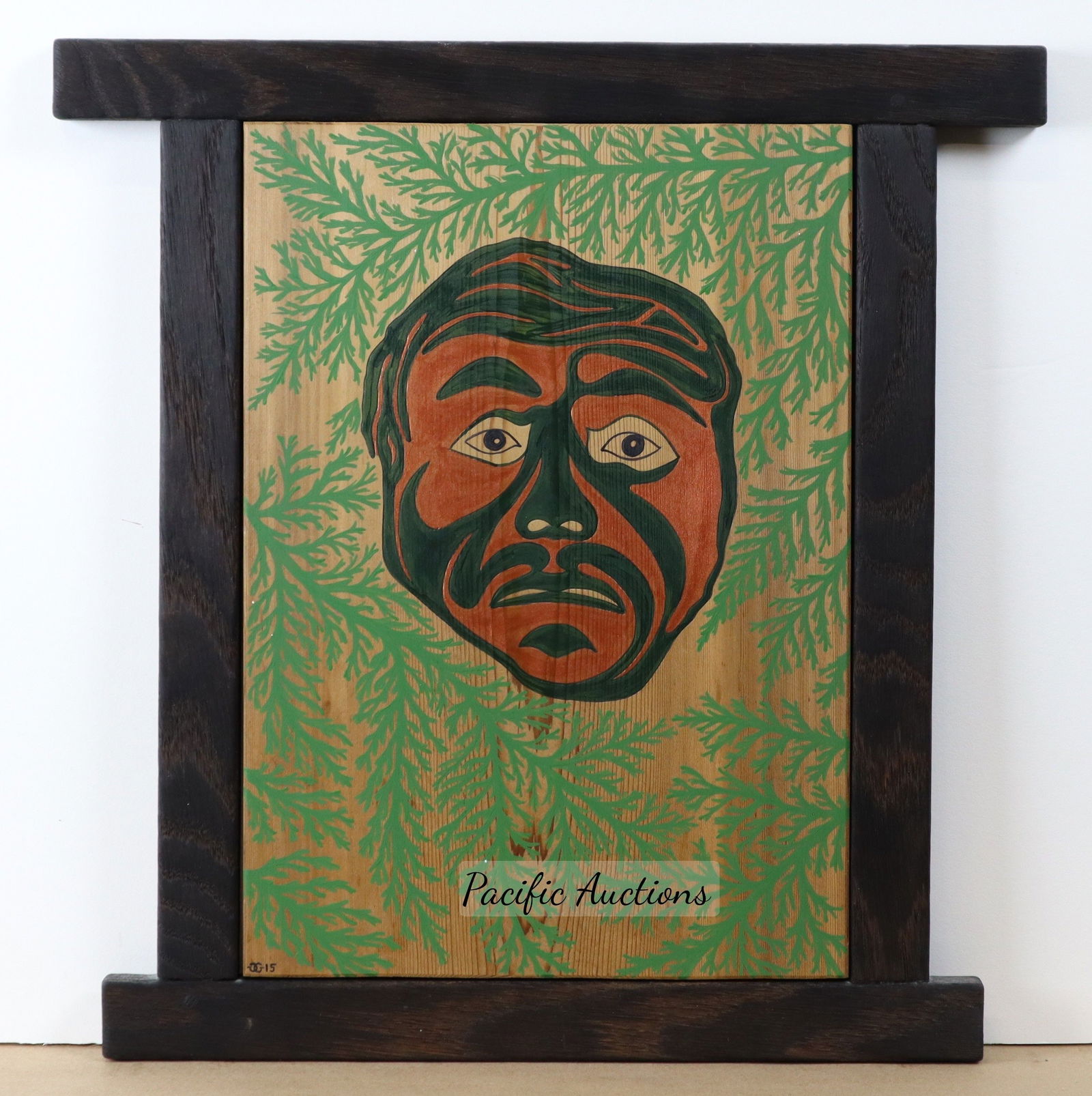 CEDAR GREEN MAN ACRYLICS ON CEDAR