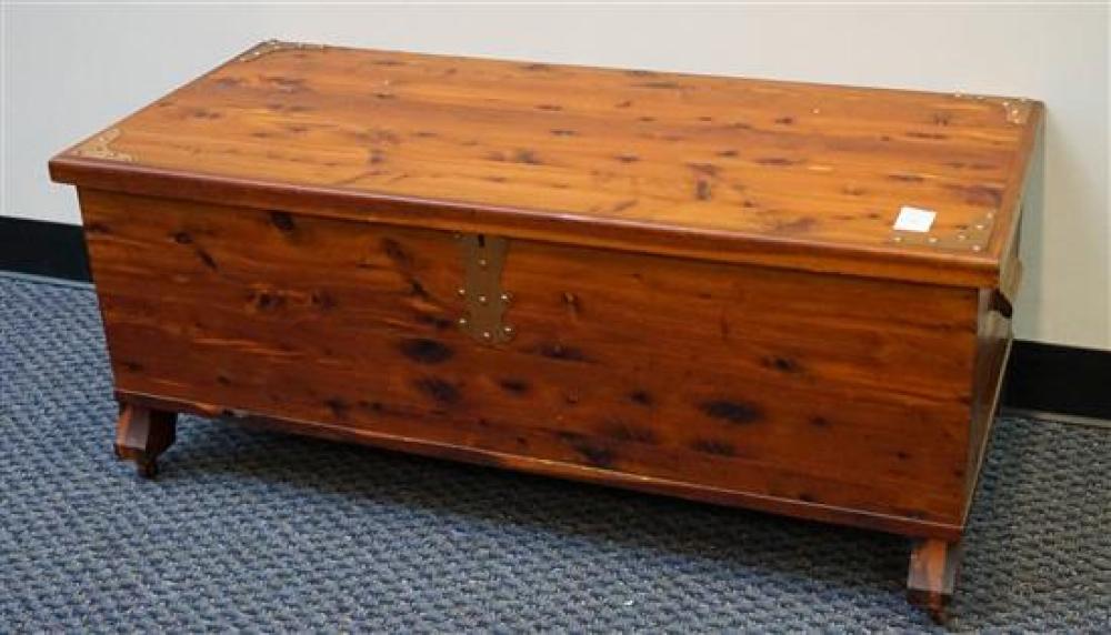 CEDAR METAL BOUND BLANKET CHEST, H: