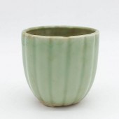 CELADON GLAZE LOBED PLANTERThe