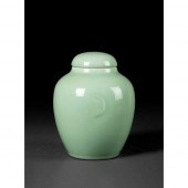 CELADON-GLAZED JAR AND COVER
Q