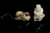 CELADON JADE BEAST CARVING & F