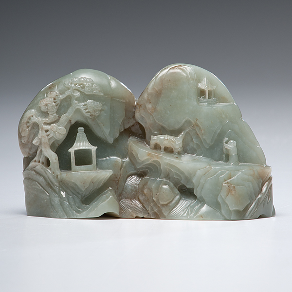 Celadon Jade Boulder Chinese a