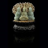 CELADON JADE BUDDHA TRIAD ????