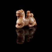 CELADON JADE CARVING OF MYTHIC
