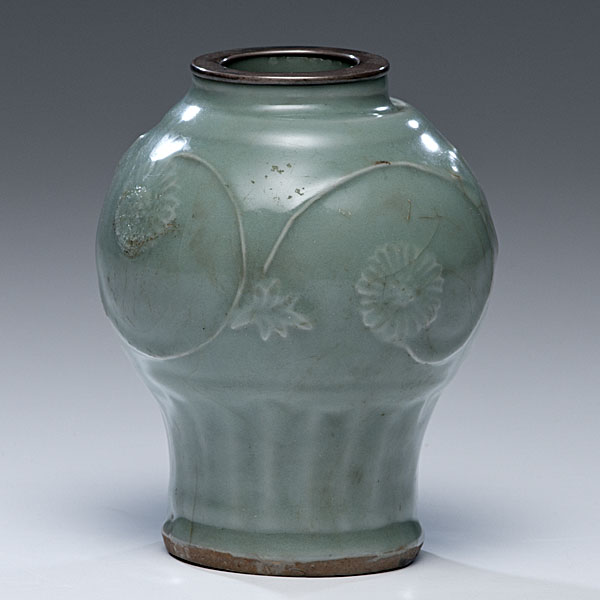 Celadon Vase Chinese. An ovoid