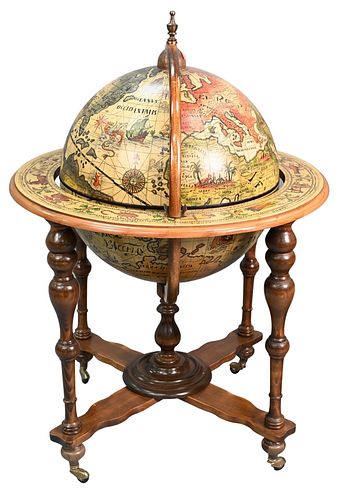 CELESTIAL GLOBE, SET ON WOOD BASE