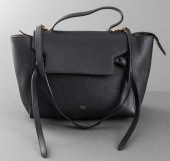 CELINE BLACK LEATHER 'BELT' HA