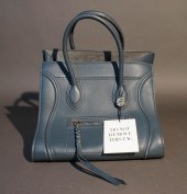 CELINE BLUE LEATHER MEDIUM PHA
