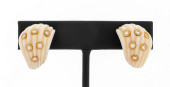 CELLINO 18K CORAL DIAMOND EARR