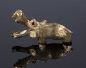 CELLINO HIPPOPOTAMUS BROOCH It
