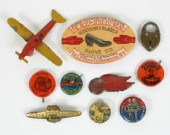 Celluloid and tin litho pin ba