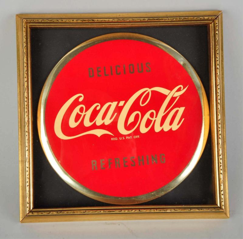 Celluloid Coca-Cola Sign.  1940s.