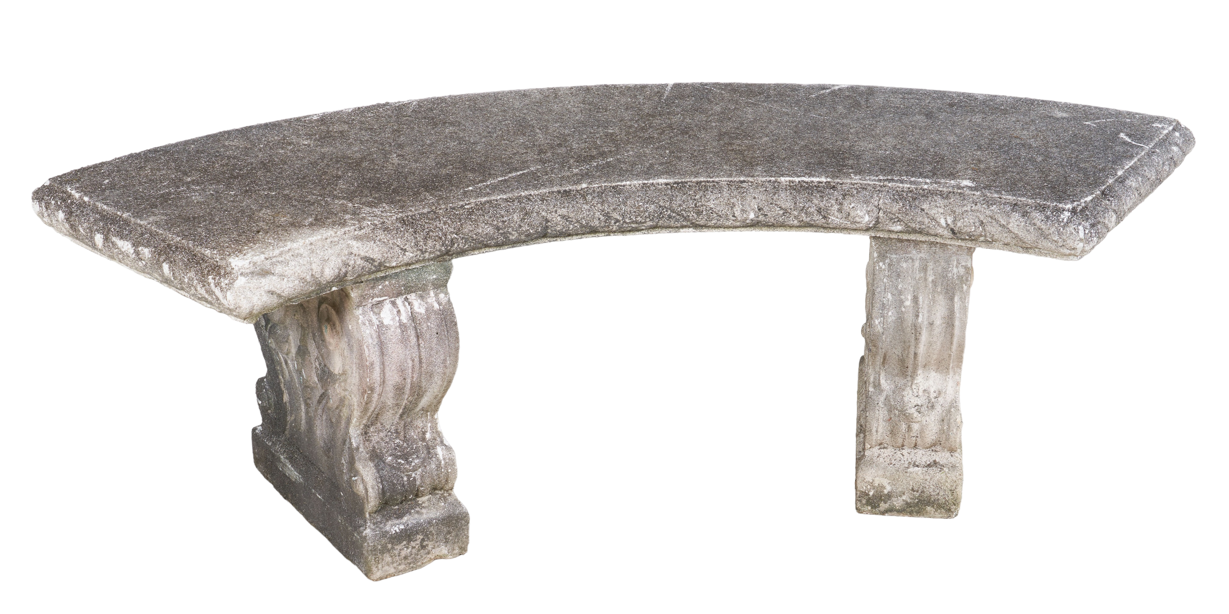 Cement 3-pc garden bench,