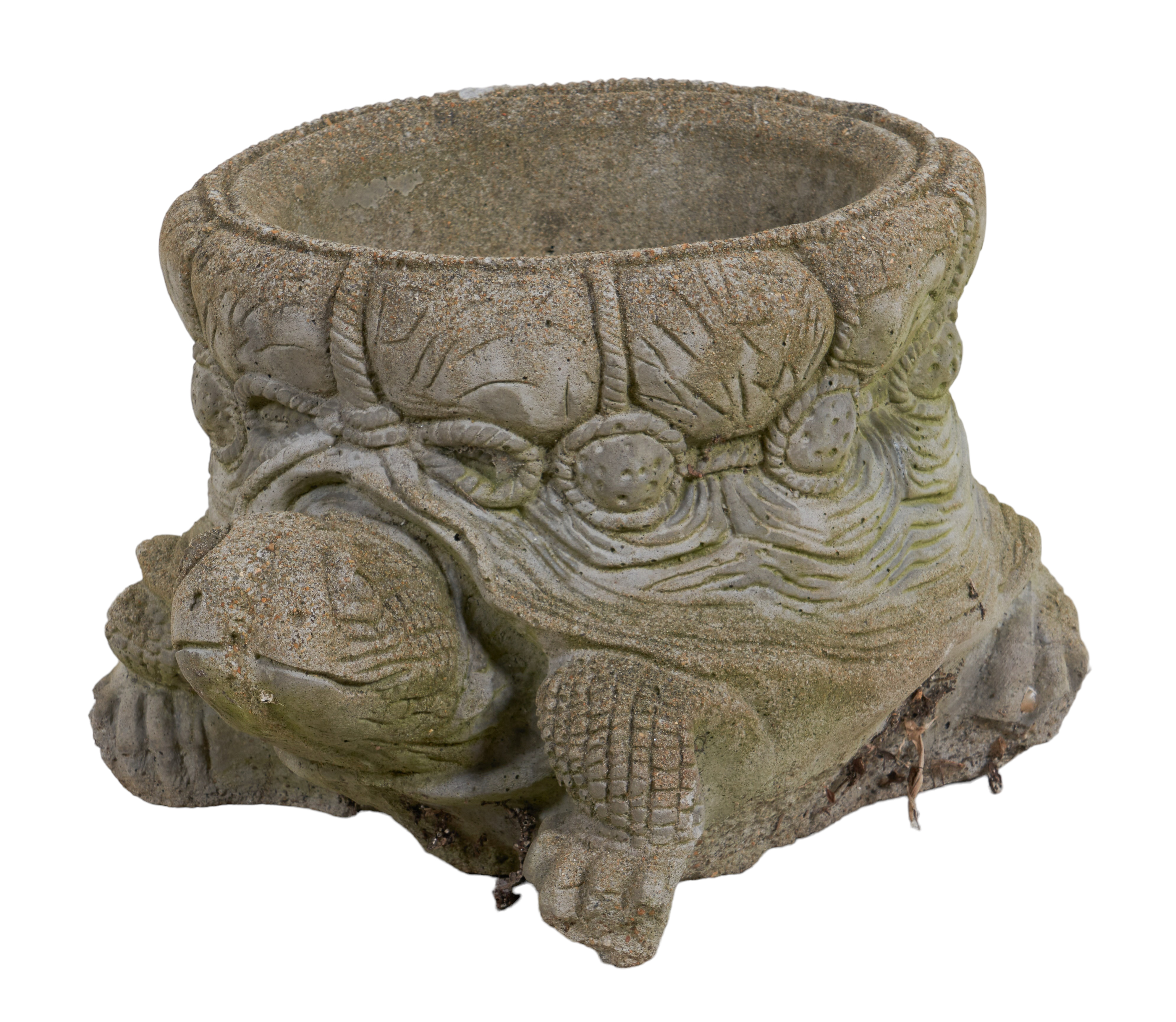 Cement garden planter of turtle