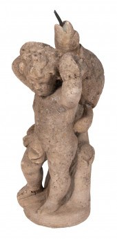 CEMENT GARDEN STATUE OF A CHER