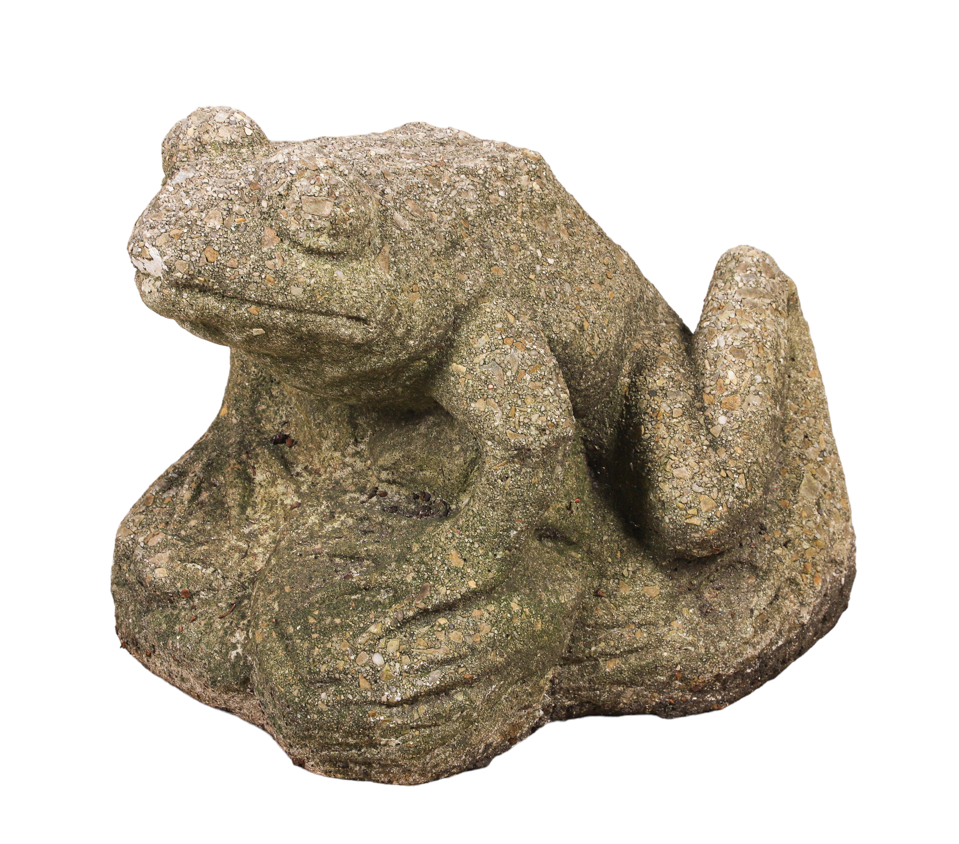 Cement garden statue of a frog,
