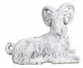 Cement painted sitting ram gar