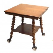 CENTER TABLE, C. 1900, OAK, TW