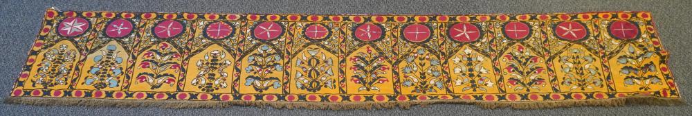CENTRAL ASIAN EMBROIDERED SILK WALL