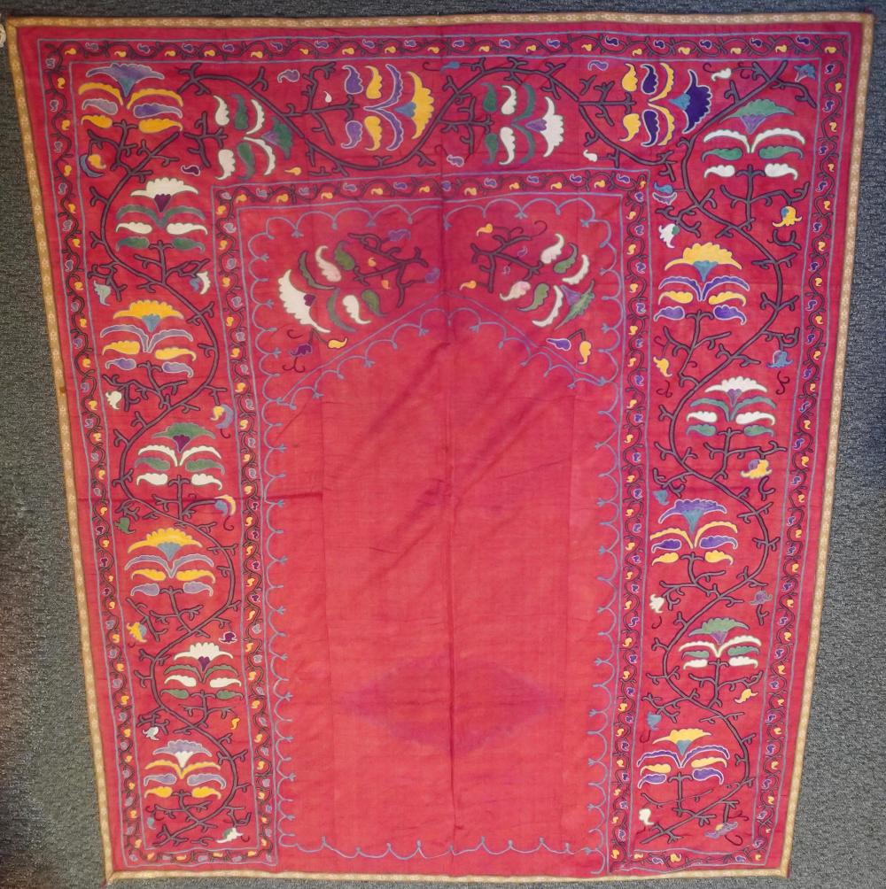 CENTRAL ASIAN EMBROIDERED SILK WALL