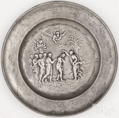 CENTRAL EUROPEAN PEWTER DISH,