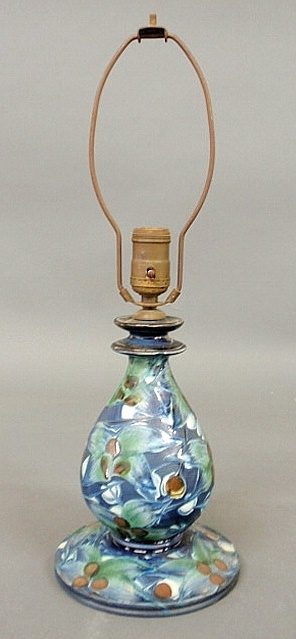 Ceramic baluster form table lamp by