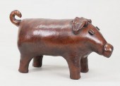 CERAMIC FAUX LEATHER PIG PIGGY