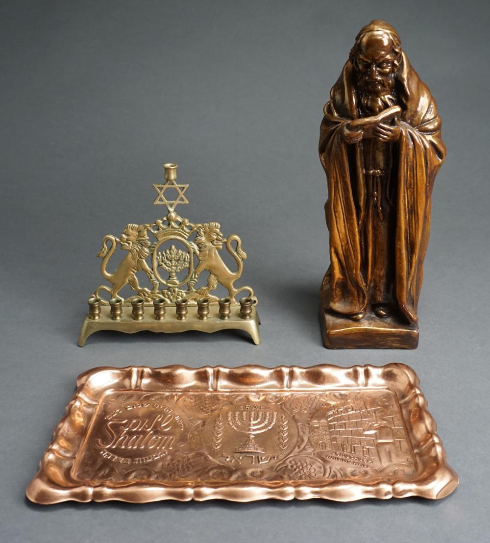 CERAMIC FIGURE OF A RABBI, BRASS
