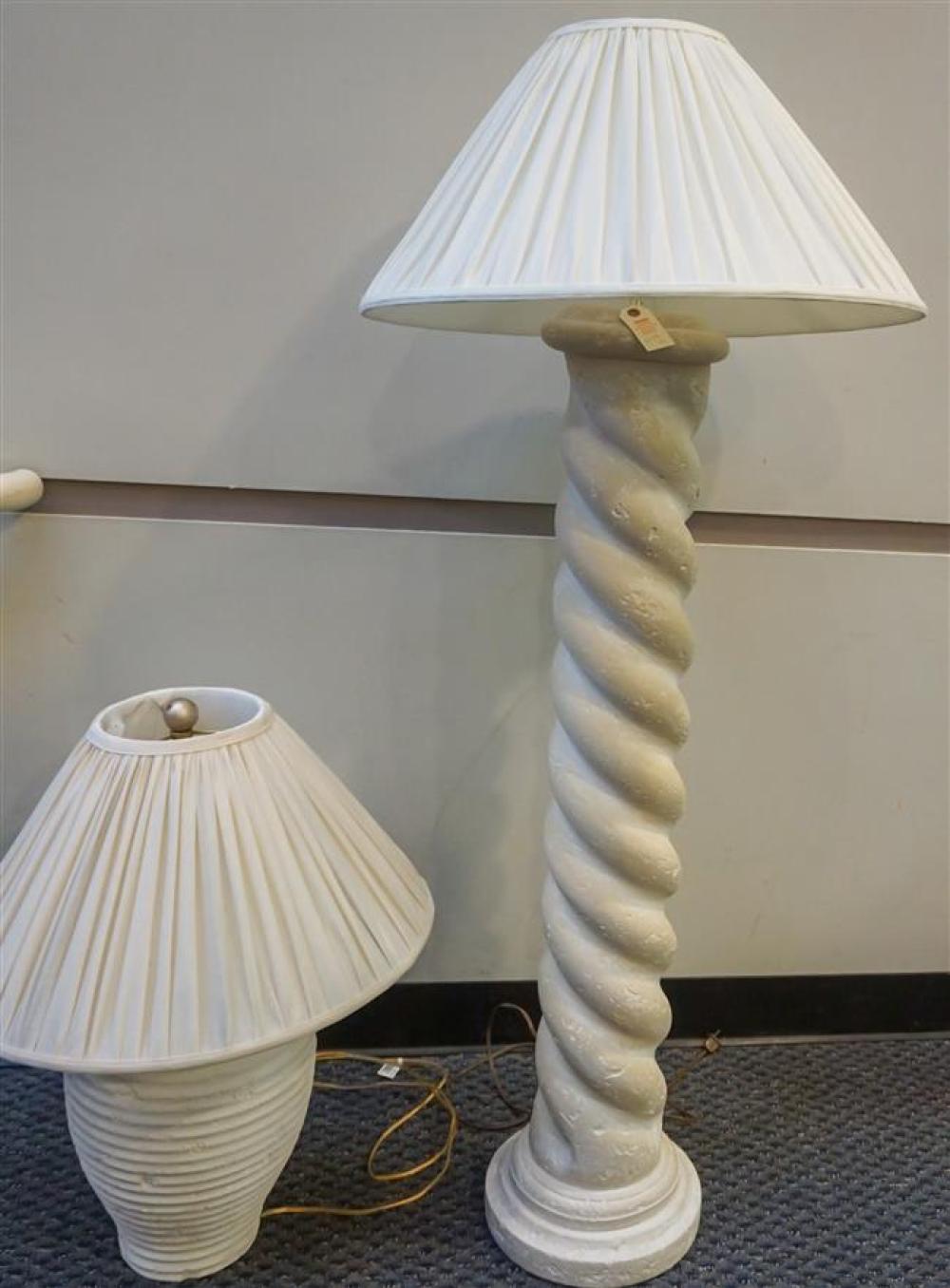 CERAMIC FLOOR LAMP AND A TABLE LAMP